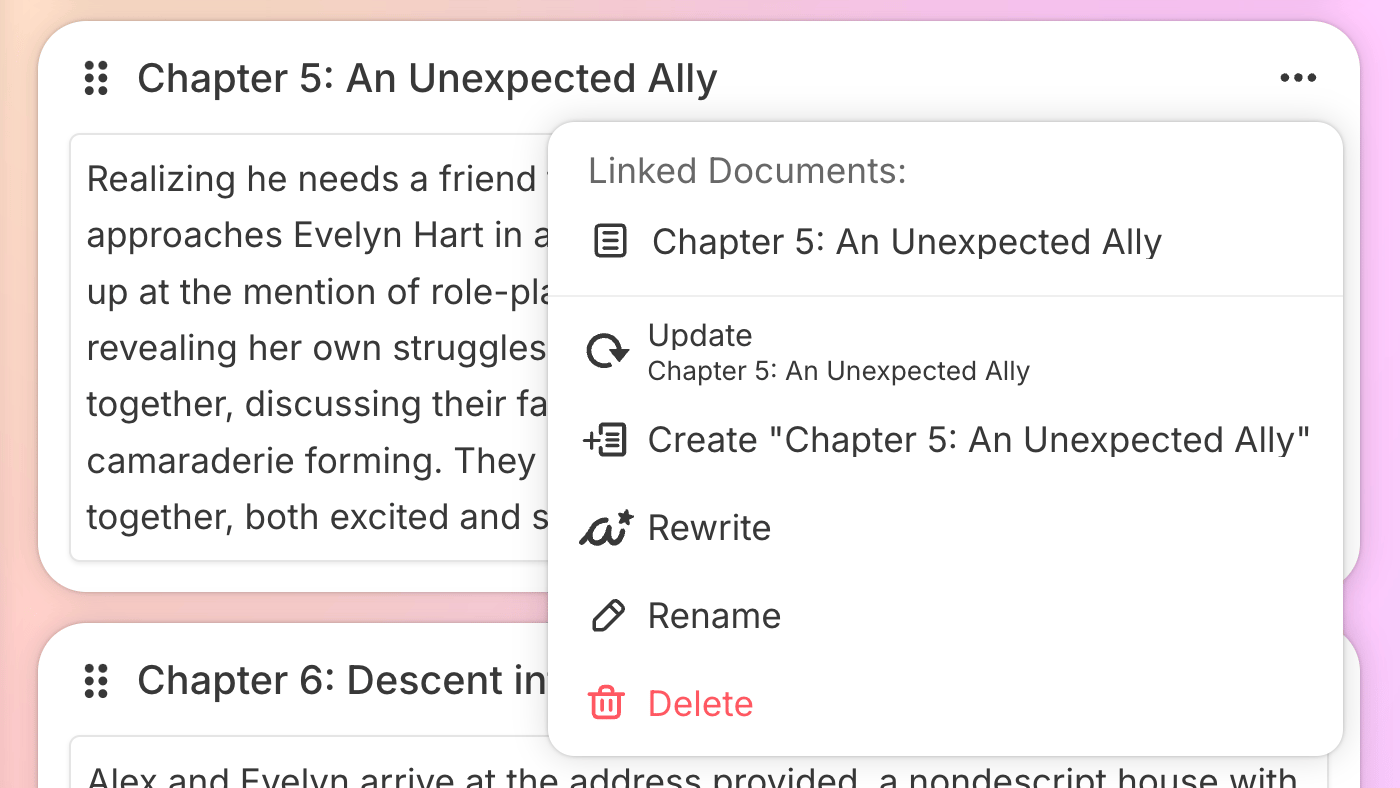 Sudowrite Outline Unlimited - chapter-by-chapter story outline for fiction planning